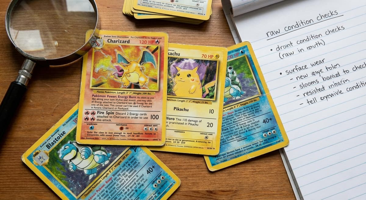 Raw Pokemon Card Conditions: NM, LP, MP, HP & Damaged Explained